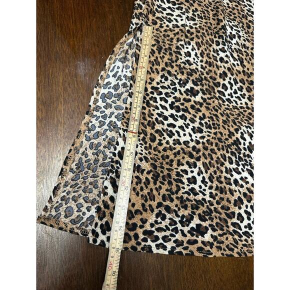 Ee: some Leopard Animal Print Slit Skirt Women S Boho Western Festival Stretch - Picture 7 of 7